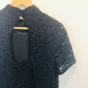 Trina Turk black lace cocktail dress large